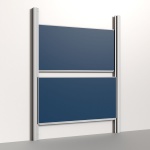 Pylonentafel, 200x100 cm, 2-flächig, höhenverstellbar, Stahlemaille blau 